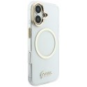 Etui Guess IML Script Metal MagSafe do iPhone 17 przezroczysty