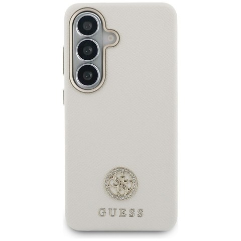 Etui Guess Rhinestone Round Logo MagSafe do Samsung Galaxy S26+ beżowy
