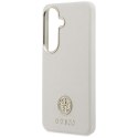 Etui Guess Rhinestone Round Logo MagSafe do Samsung Galaxy S26+ beżowy