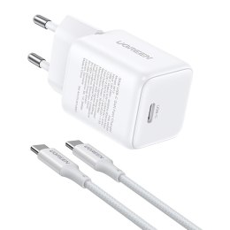 Ładowarka sieciowa Ugreen X513 GaN USB-C +KAB USB-C 1M (biała)