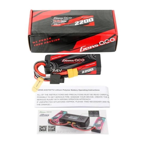 Akumulator GENS ACE G-Tech 2200mAh 7.4V 60C 2S1P XT60 Hardcase