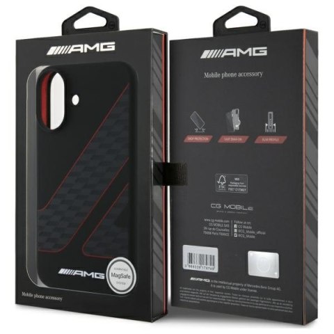 AMG AMHMP16S2SCFR iPhone 16 6,1" czarny/black hardcase Checkered Flag Pattern MagSafe
