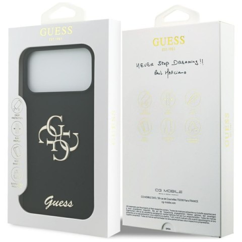 Etui Guess Silicone Big 4G Script do iPhone 17 Pro Max czarny