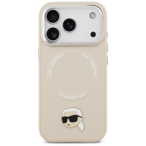 Etui Karl Lagerfeld Karl Pin MagSafe doiPhone 17 Pro beżowy