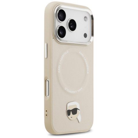 Etui Karl Lagerfeld Karl Pin MagSafe doiPhone 17 Pro beżowy