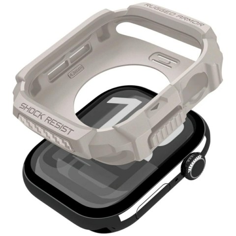 Etui Spigen Rugged Armor Pro do Apple Watch 10 / 11 42mm beżowy