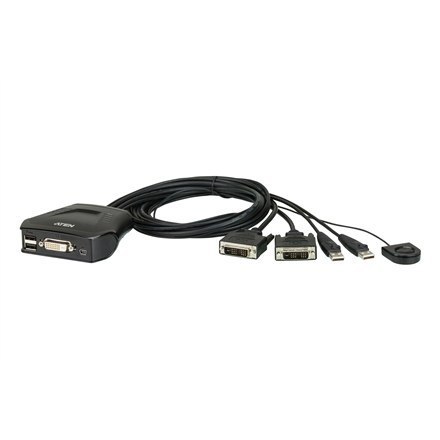 Aten 2-portowy przełącznik KVM USB DVI ze zdalnym wyborem portów Aten | Zdalny wybór portów | 2-portowy przełącznik KVM USB DVI 