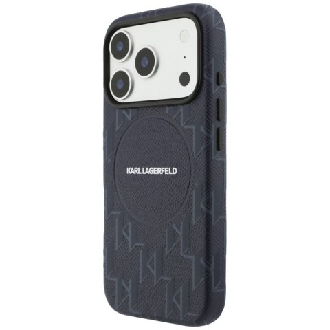 Etui Karl Lagerfeld Monogram logo MagSafe do iPhone 17 Pro niebieski