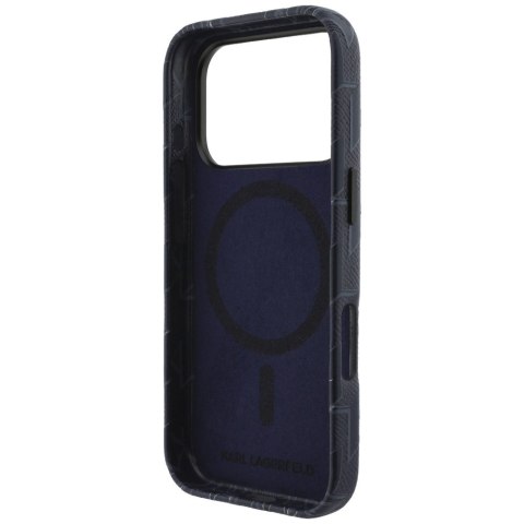 Etui Karl Lagerfeld Monogram logo MagSafe do iPhone 17 Pro niebieski