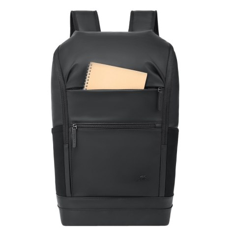 Rivacase Eden plecak City backpack Czarny Poliester, Skóra woskowana (Pull Up)