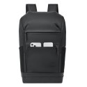 Rivacase Eden plecak City backpack Czarny Poliester, Skóra woskowana (Pull Up)