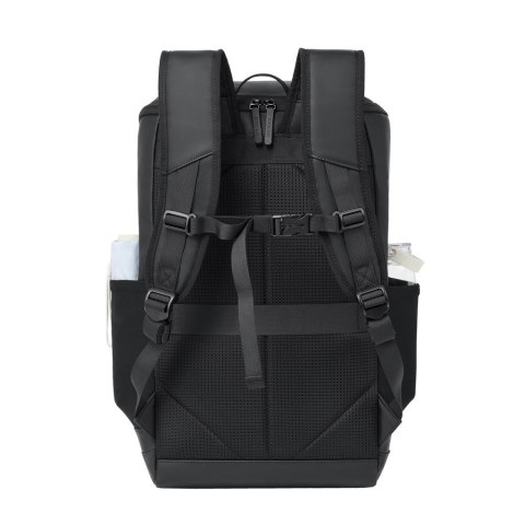 Rivacase Eden plecak City backpack Czarny Poliester, Skóra woskowana (Pull Up)