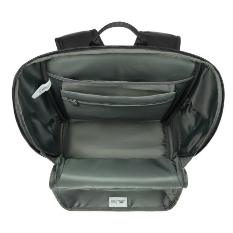 Rivacase Eden plecak City backpack Czarny Poliester, Skóra woskowana (Pull Up)