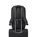 Rivacase Eden plecak City backpack Czarny Poliester, Skóra woskowana (Pull Up)