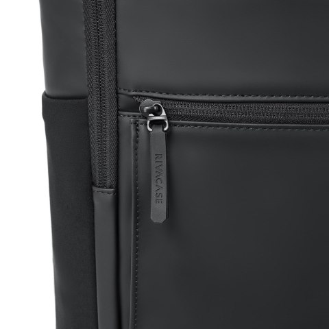 Rivacase Eden plecak City backpack Czarny Poliester, Skóra woskowana (Pull Up)