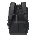 Rivacase Eden plecak City backpack Czarny Poliester, Skóra woskowana (Pull Up)