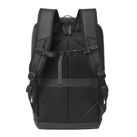 Rivacase Eden plecak City backpack Czarny Poliester, Skóra woskowana (Pull Up)