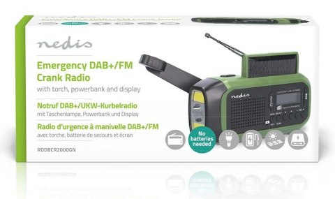 Nedis RDDBCR2000GN radio Przenośny Cyfrowy Czarny, Zielony