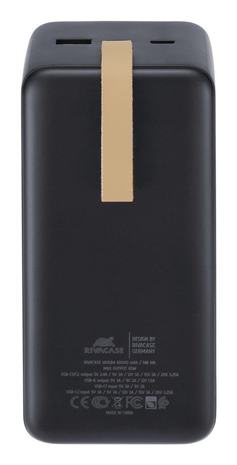 Rivacase VA1084 bank mocy Litowo-polimerowy (LiPo) 40000 mAh Czarny