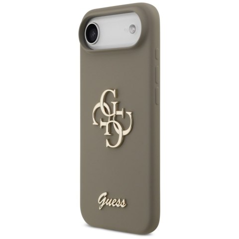Etui Guess Silicone Big 4G Script do iPhone Air brązowy