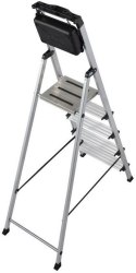 Drabina aluminiowa jednostronna Krause SECURY MultiGrip 1x5 z półką 126535