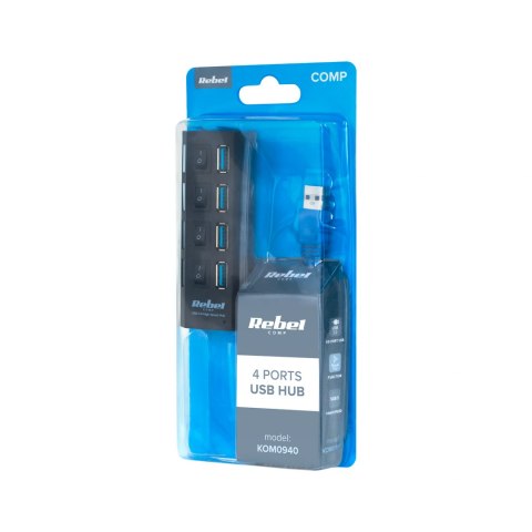 HUB USB 3.0 4 portowy QUER PRO