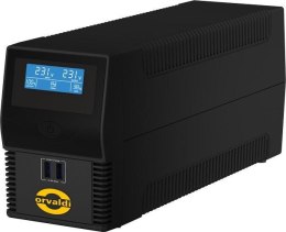 ZASILACZ UPS i650LCD USB, AVR, moc 600VA/360W, 4xIEC 320 C13, 1xUSB, 2xRJ-45, czarny / ORVALDI