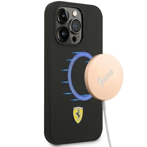 Ferrari FESSIHMP14XBK iPhone 14 Pro Max 6,7" czarny/black hardcase Silicone Metal Logo Magsafe