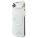 Etui Guess IML Gradient Script Metal MagSafe do iPhone Air biały