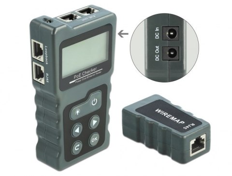 Tester kabli DeLOCK 63110 LCD RJ45/PoE/DC