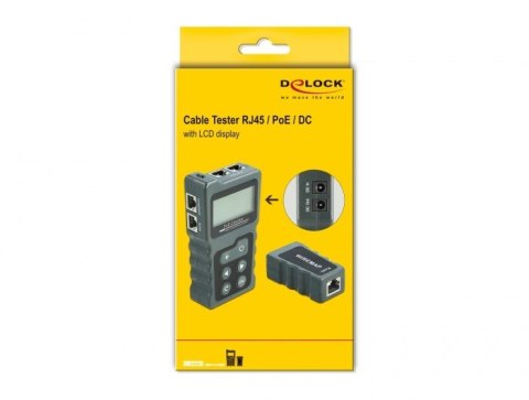 Tester kabli DeLOCK 63110 LCD RJ45/PoE/DC