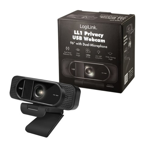 LogiLink UA0381 kamera internetowa 1920 x 1080 px USB 2.0 Czarny
