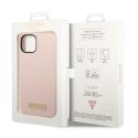 Guess GUHMP14MSBPLP iPhone 14 Plus 6,7" różowy/pink hard case Silicone Logo Plate MagSafe