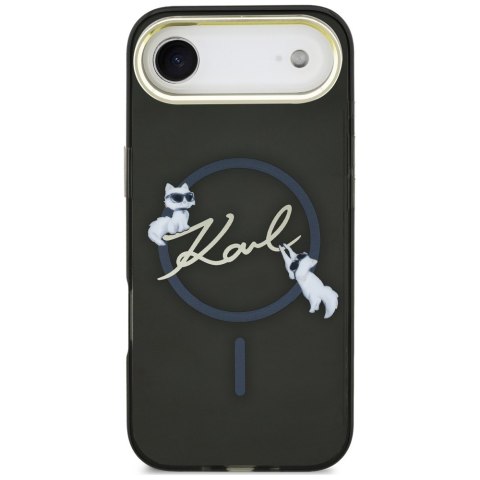 Etui Karl Lagerfeld IML Choupettes Karl Script Logo MagSafe do iPhone Air czarny