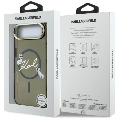 Etui Karl Lagerfeld IML Choupettes Karl Script Logo MagSafe do iPhone Air czarny