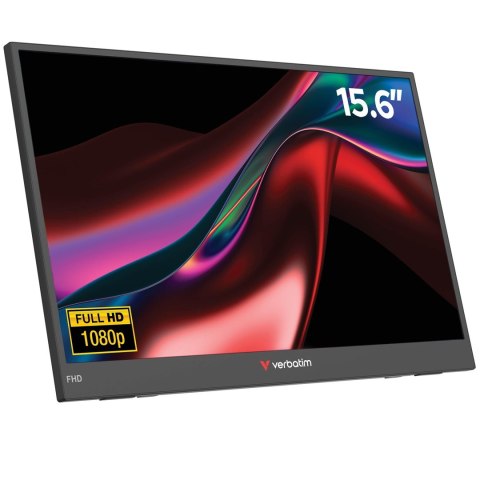 Verbatim Portable 15.6" FHD Monitor LIGHT Przenośny monitor Czarny 39,6 cm (15.6") LCD 1920 x 1080 px