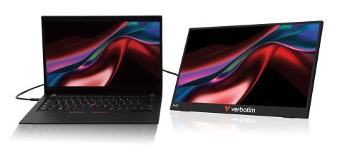 Verbatim Portable 15.6" FHD Monitor LIGHT Przenośny monitor Czarny 39,6 cm (15.6") LCD 1920 x 1080 px