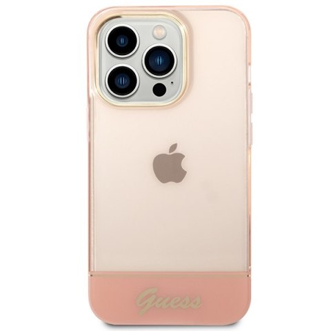 Guess GUHCP14XHGCOP iPhone 14 Pro Max 6,7" różowy/pink hardcase Translucent