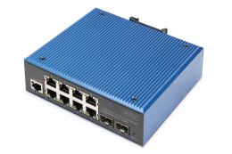 Przemysłowy 8+2 Port L2 Managed Gigabit Ethernet Switch 8x GE RJ45 + 2 SFP Port