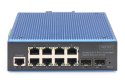 Przemysłowy 8+2 Port L2 Managed Gigabit Ethernet Switch 8x GE RJ45 + 2 SFP Port