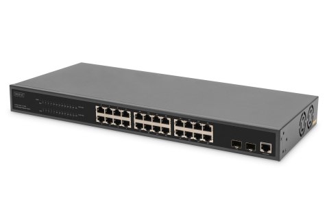 24 Port L2 Managed Gigabit Ethernet Switch with PoE Injector, 2 SFP Upload