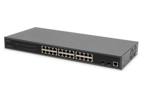 24 Port L2 Managed Gigabit Ethernet Switch with PoE Injector, 2 SFP Upload