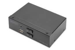 Digitus Przełącznik KVM, 2x1 DP, DP Out, USB