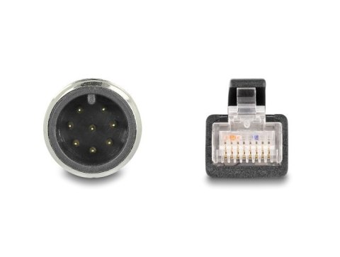 DeLOCK Kabel M12 A-coded 8 pin, męski na RJ45 męski PVC, 5 m