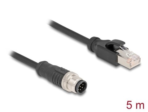 DeLOCK Kabel M12 A-coded 8 pin, męski na RJ45 męski PVC, 5 m