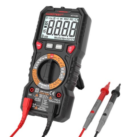 Multimetr cyfrowy HABOTEST HT118C True RMS NCV latarka