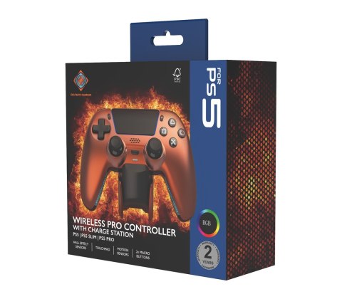 Deltaco Gaming GAM-199-ORANGECOPPER kontroler gier Pomarańczowy, Brąz Bluetooth/USB Gamepad PlayStation 5, PC, Android, iOS