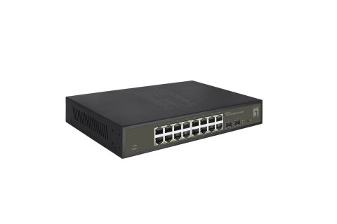 LevelOne Hilbert 18-portowy gigabitowy przełącznik Smart Lite - 16 x Gigabit RJ45 - 2 x Gigabit SFP