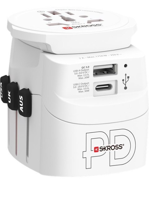 Adapter SKROSS Pro Light USB AC30PD World, biały