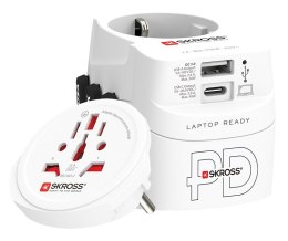 Adapter podróżny SKROSS Pro Light USB AC45PD World z USB-C biały